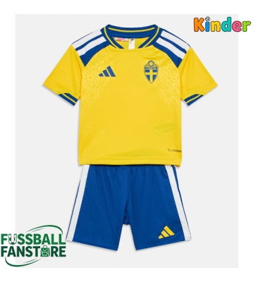 Schweden Replik Heimtrikot Kinder WM 2026 Kurzarm (+ Kurze Hosen)